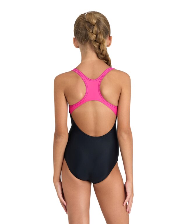 בגד ים בנות arena Shading Swim Pro Back שחור/ורוד - מבט מאחור