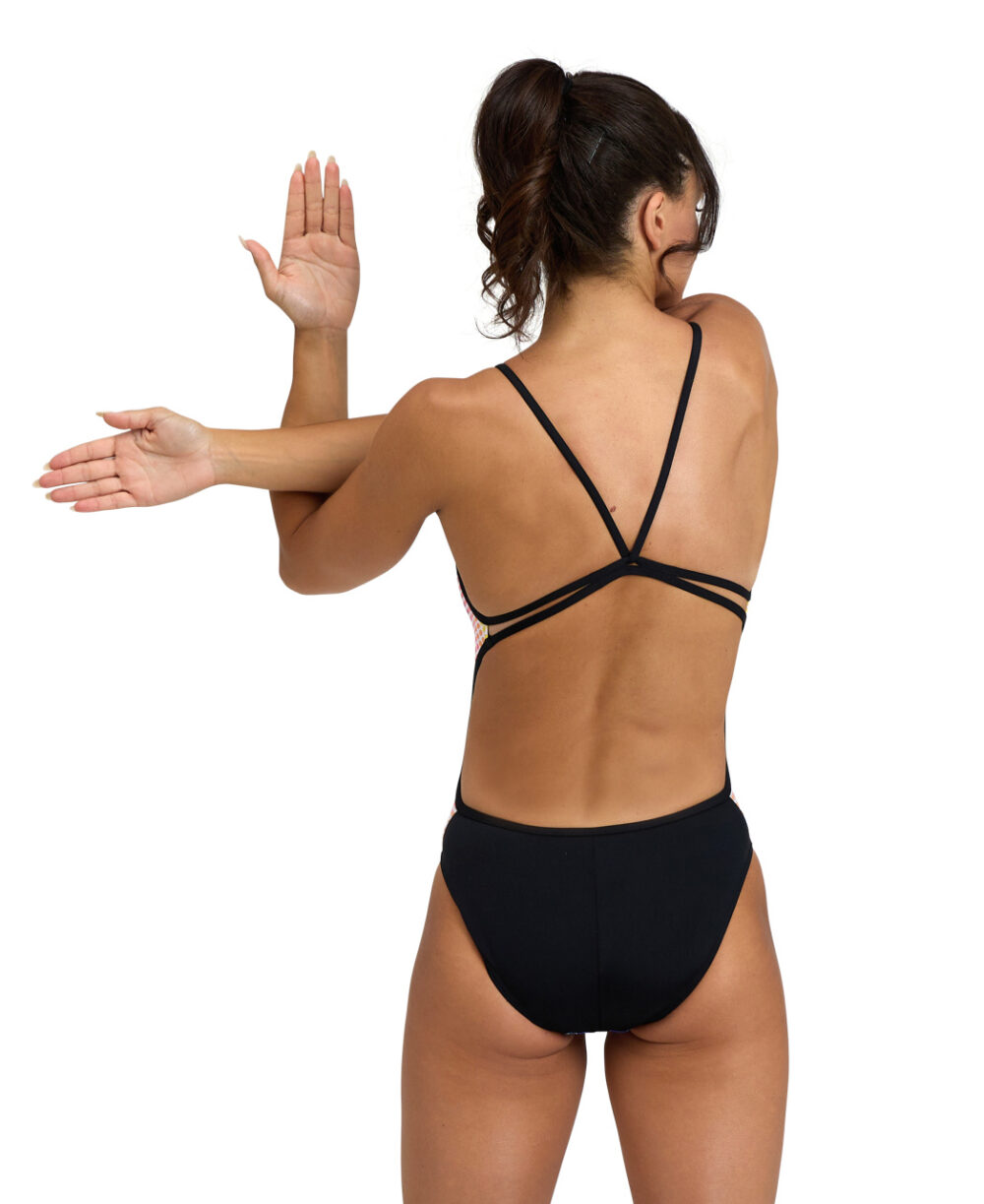 Alternative view of בגד ים נשים STRIPE SWIMSUIT LACE BACK
