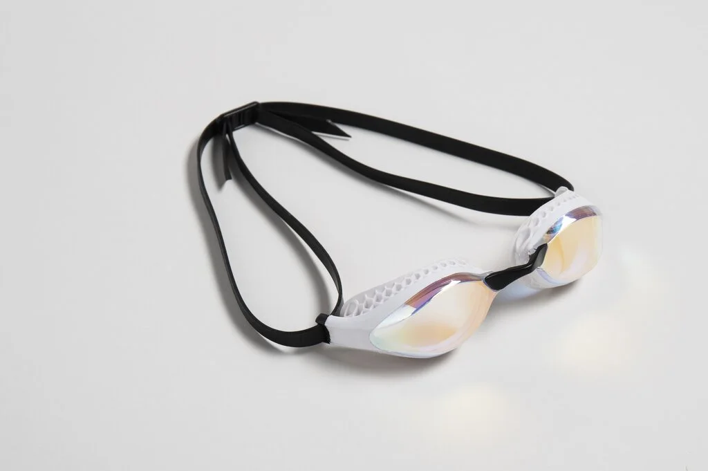 משקפת שחייה Arena AIR-SPEED MIRROR צבע YELLOW COPPER-WHITE מבט צדדי