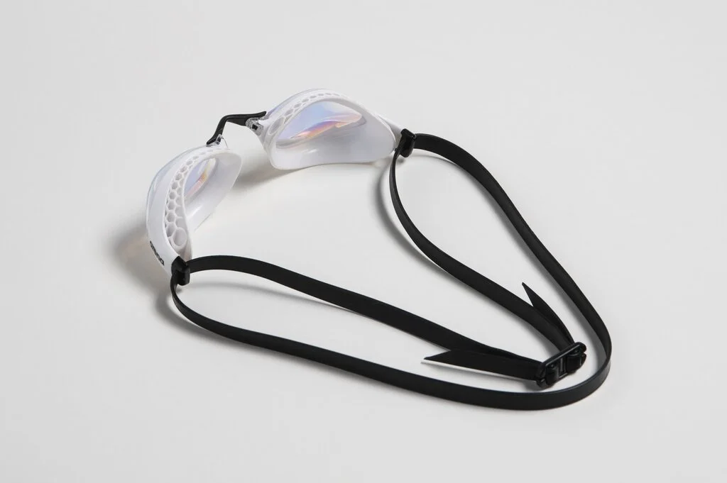 משקפת שחייה Arena AIR-SPEED MIRROR צבע YELLOW COPPER-WHITE מבט אחורי